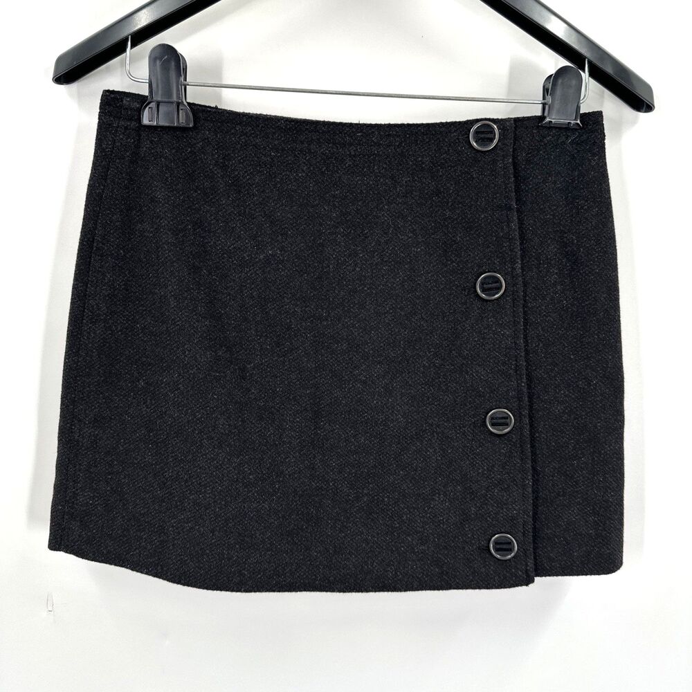 PrAna Skirt Size 2 Wool Blend Nicky Wrap Charcoal Gray Short Mini